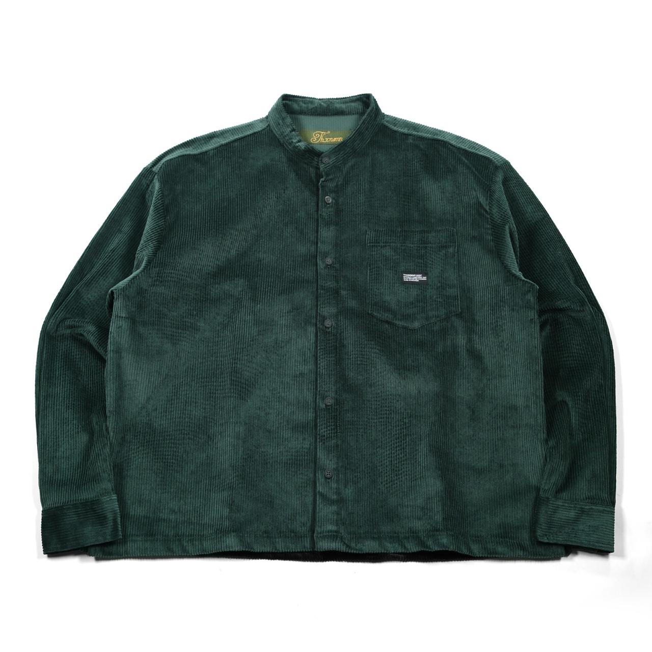 Corduroy Stand Collar Shirt Thesira Green Thanksinsomnia