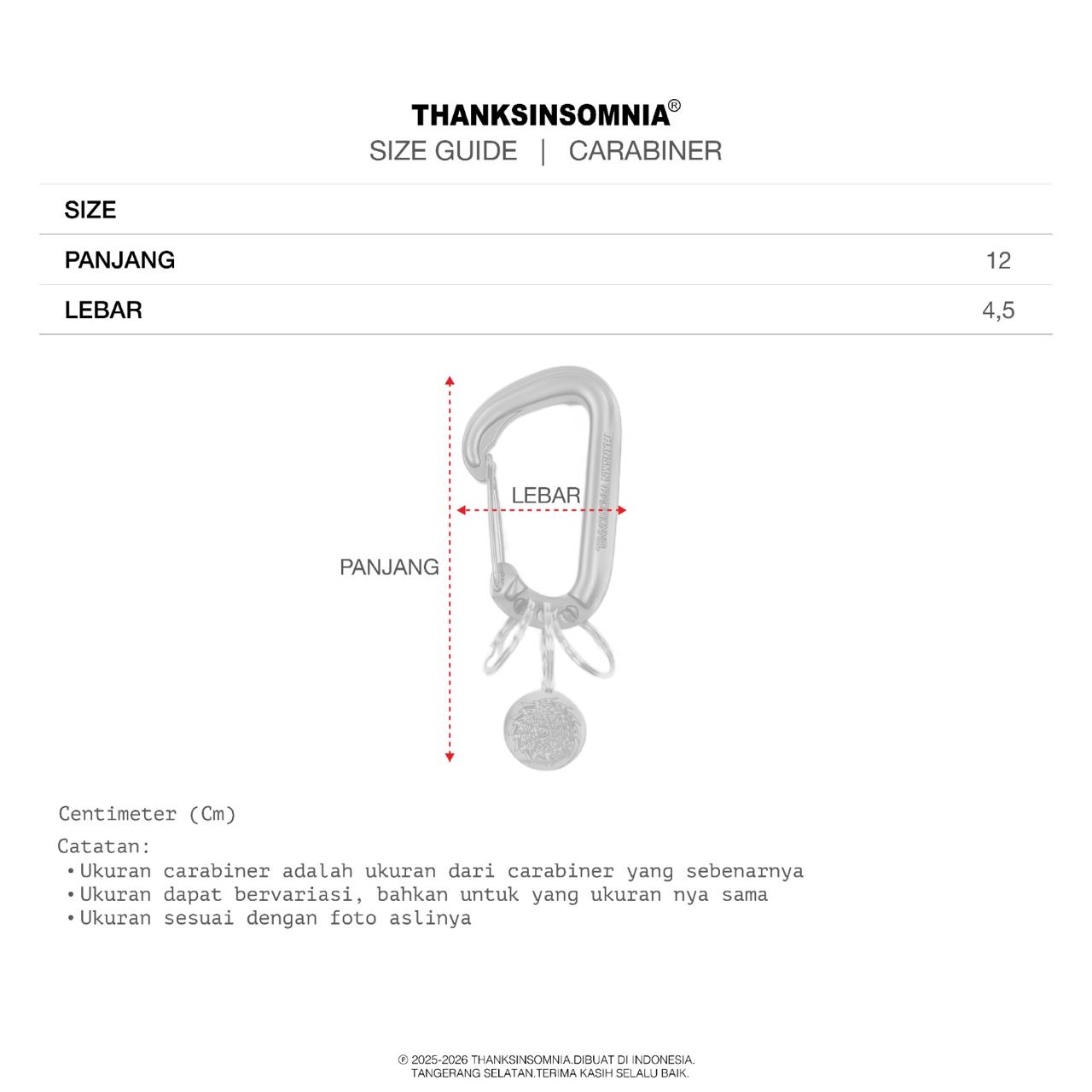 Carabiner keychain Pelmerry Black Thanksinsomnia