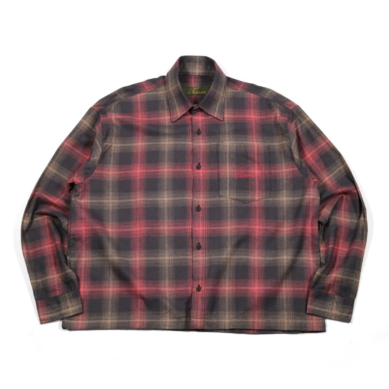 01 - Long Shirt Sherla Charcoal Red Check Thanksinsomnia