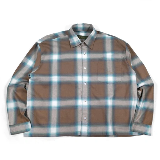 Image of 01 - Long Shirt Sherla Mocha Teal Check Thanksinsomnia