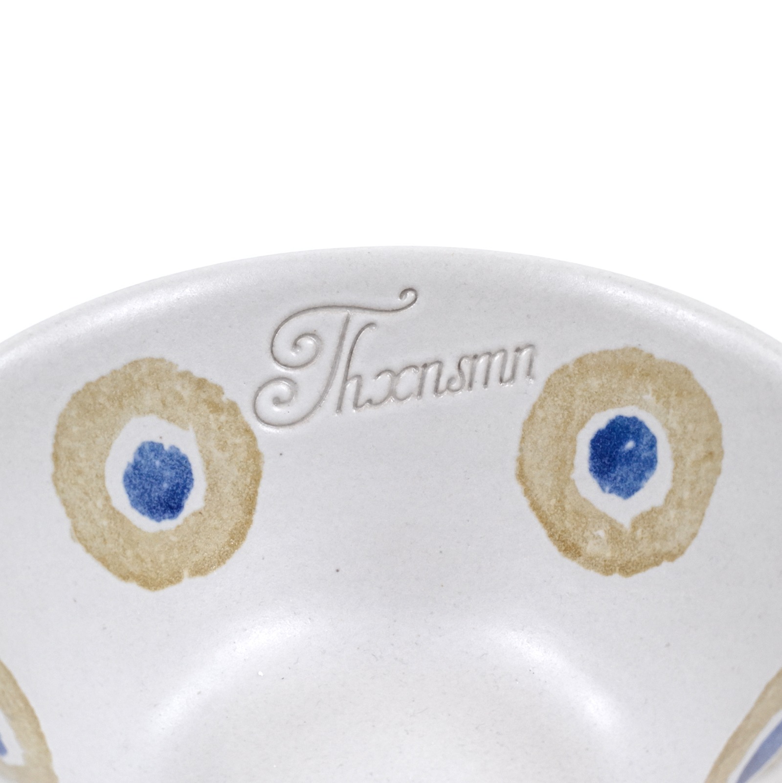 Ceramic Bowl Stella Beige Blue Circle Thanksinsomnia