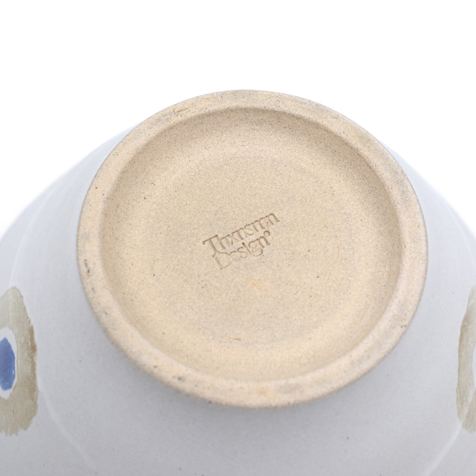 Ceramic Bowl Stella Beige Blue Circle Thanksinsomnia