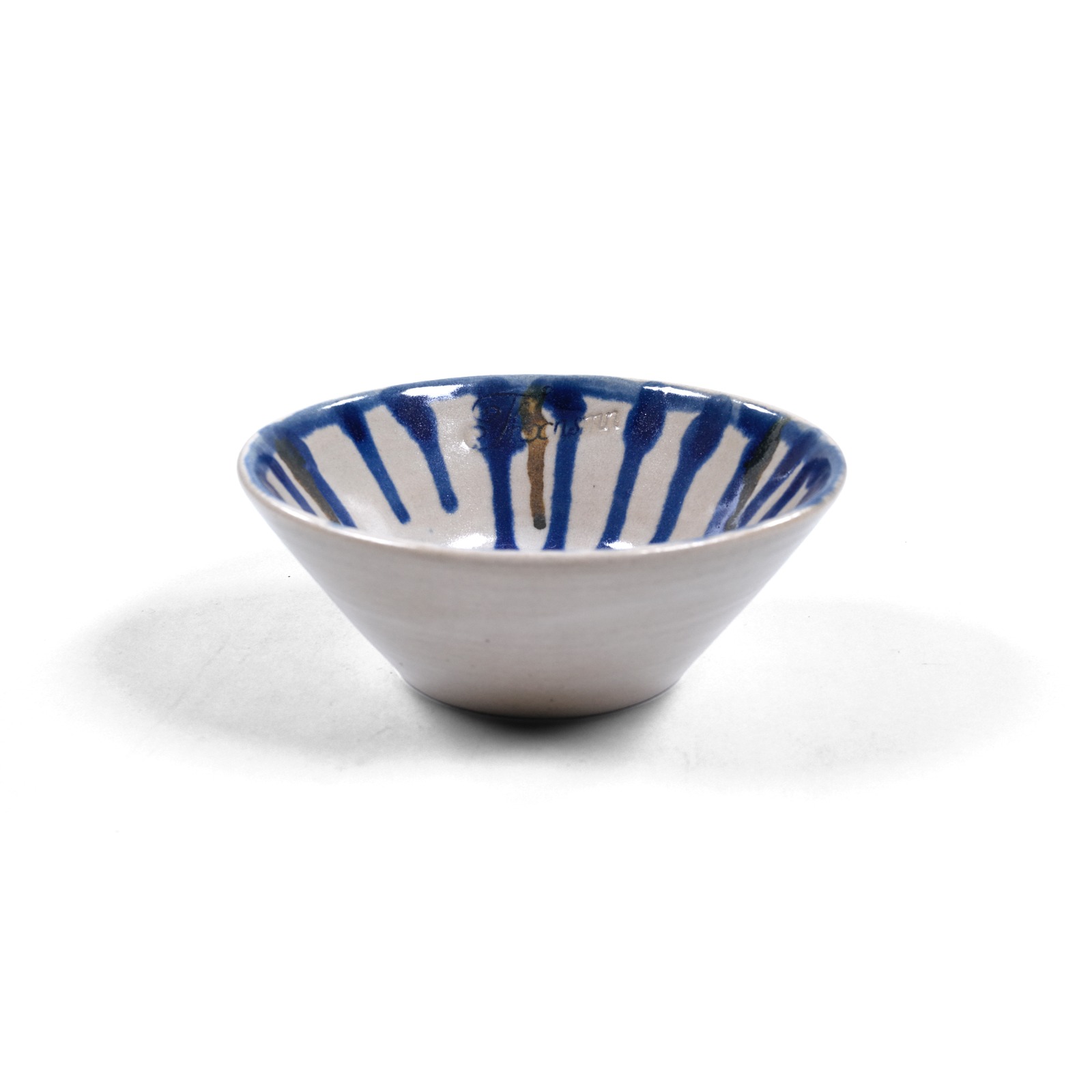 Ceramic Bowl Stella Blue Radial Drip Thanksinsomnia