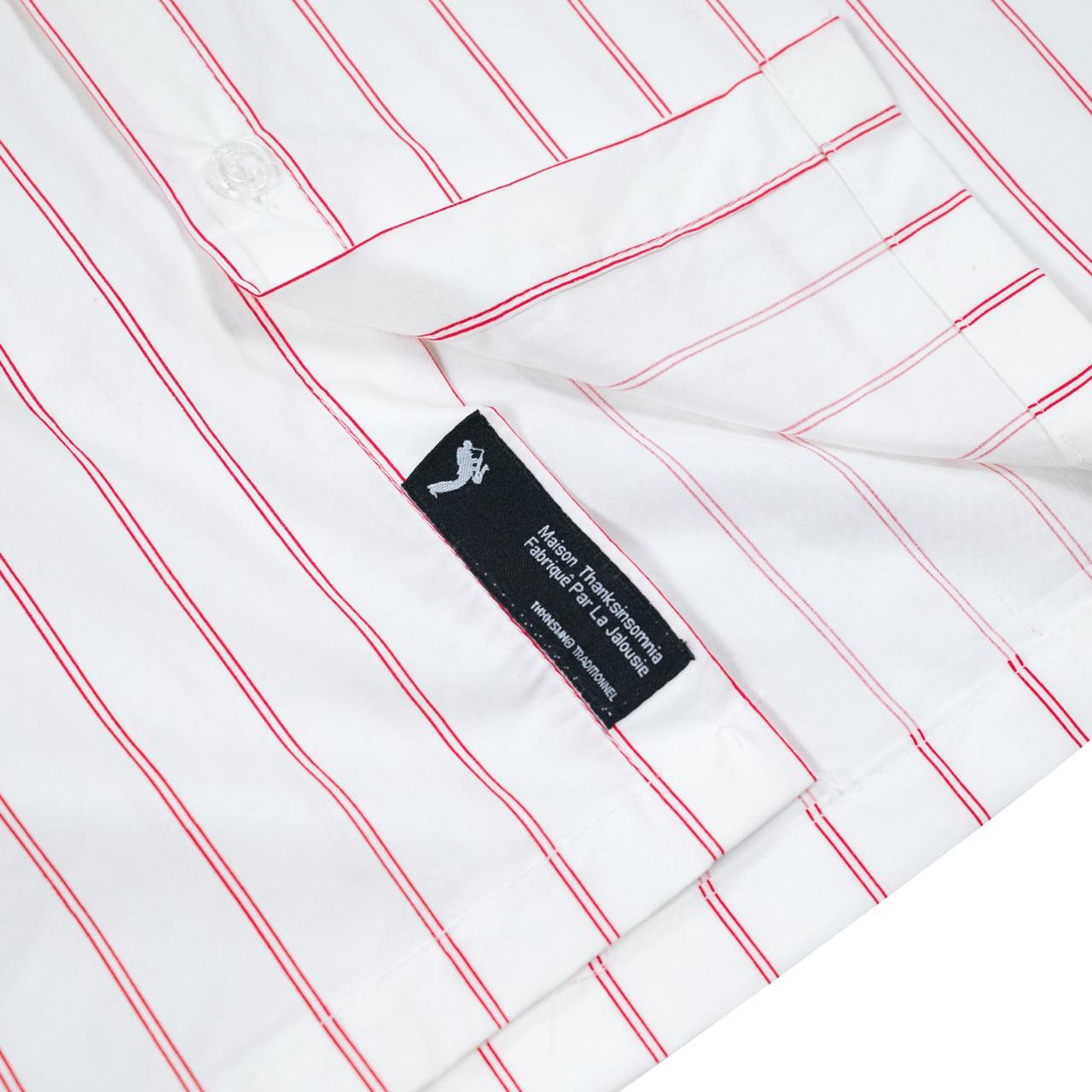 02 - Long Shirt Revia Broken White Red Stripes Thanksinsomnia