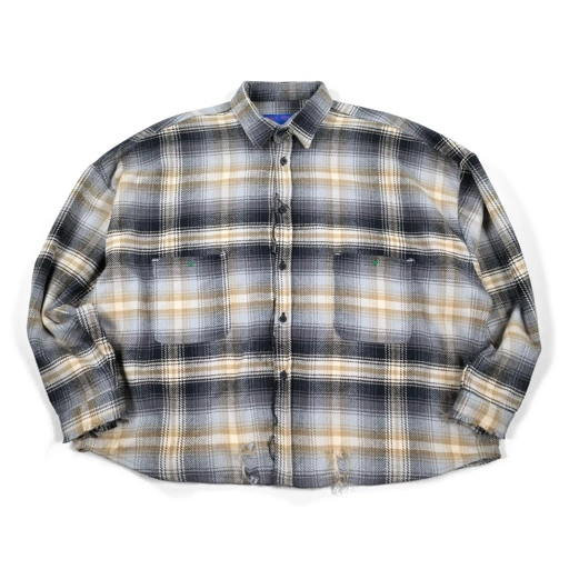 Image of 04- Oversized Flannel Shirt Thamyra Brown Black Plaid Thanksinsomnia
