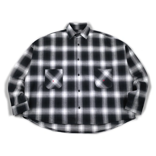 Image of 04 Oversized Flannel Shirt Kladina Black Grey Thanksinsomnia