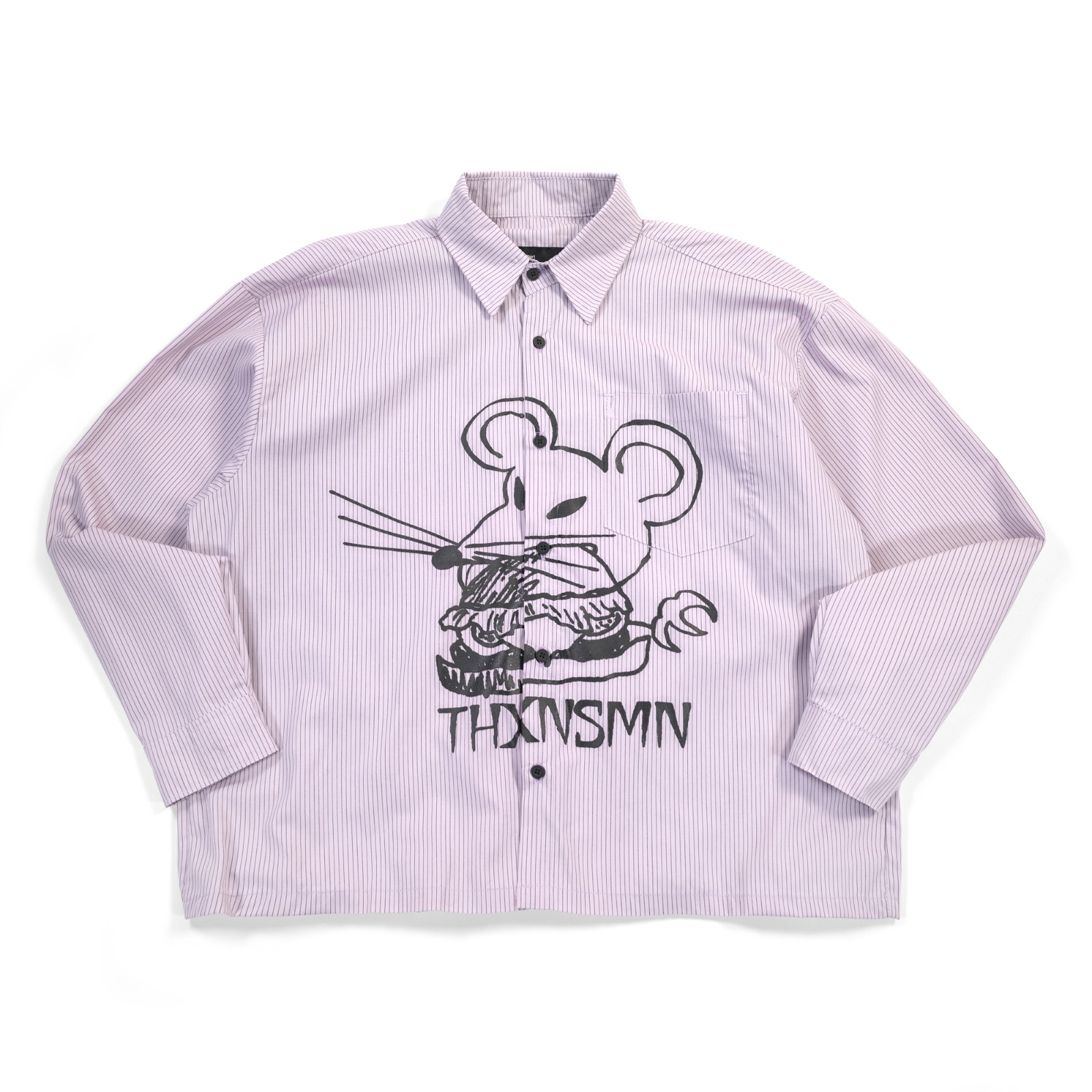 01 Oversized Long Shirt Viora Lilac Striped Thanksinsomnia