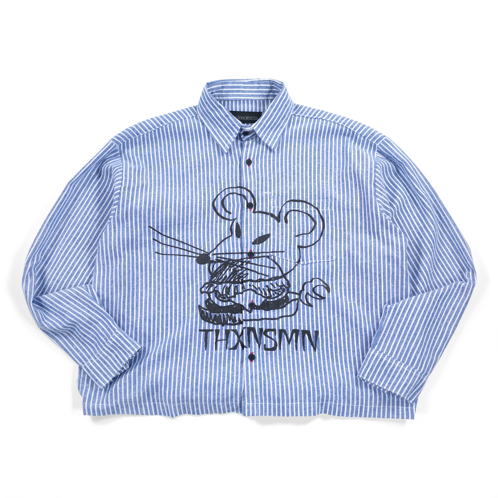 01 Oversized Long Shirt Viora Blue Striped Thanksinsomnia