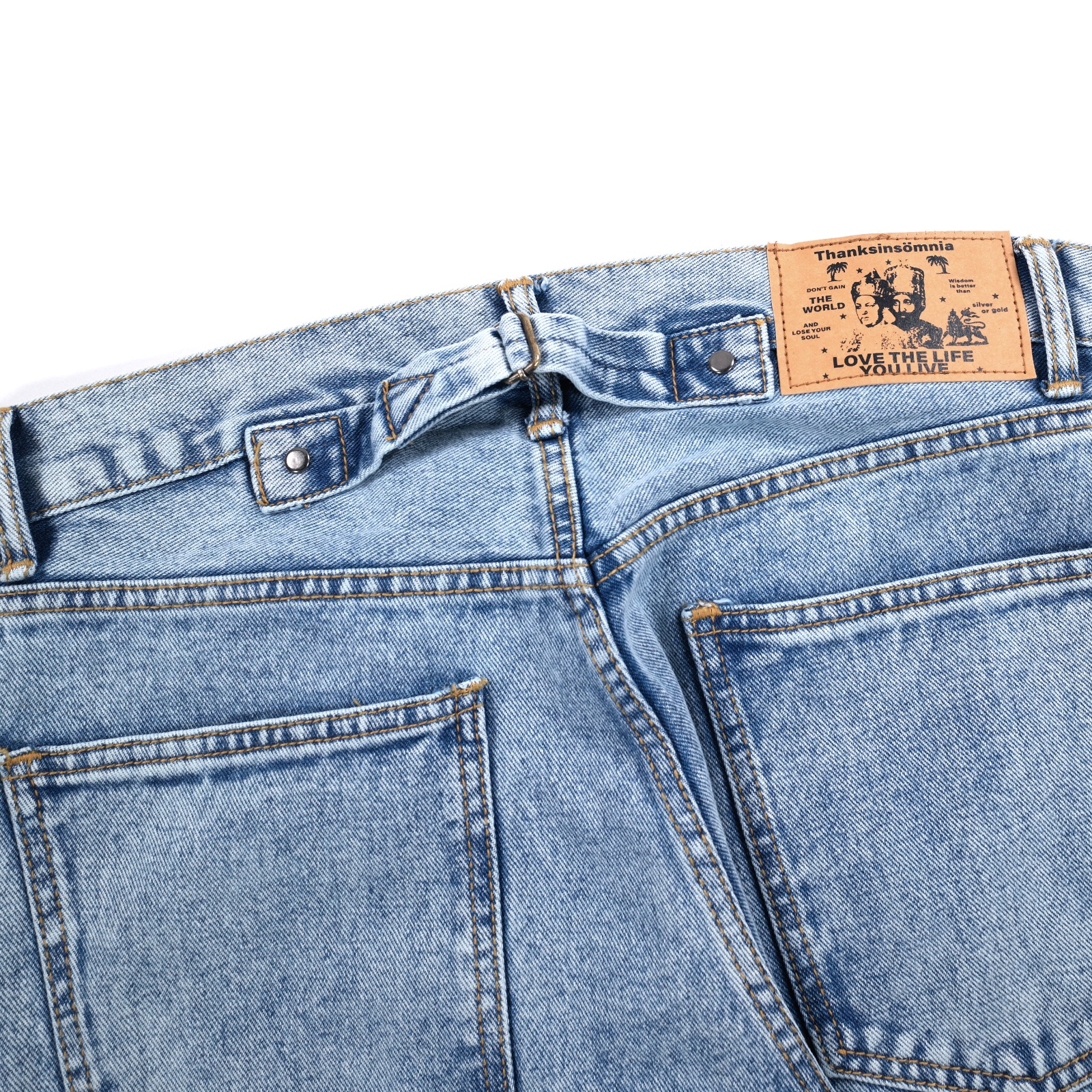 Denim Pants Diletta Studded Light Blue Thanksinsomnia