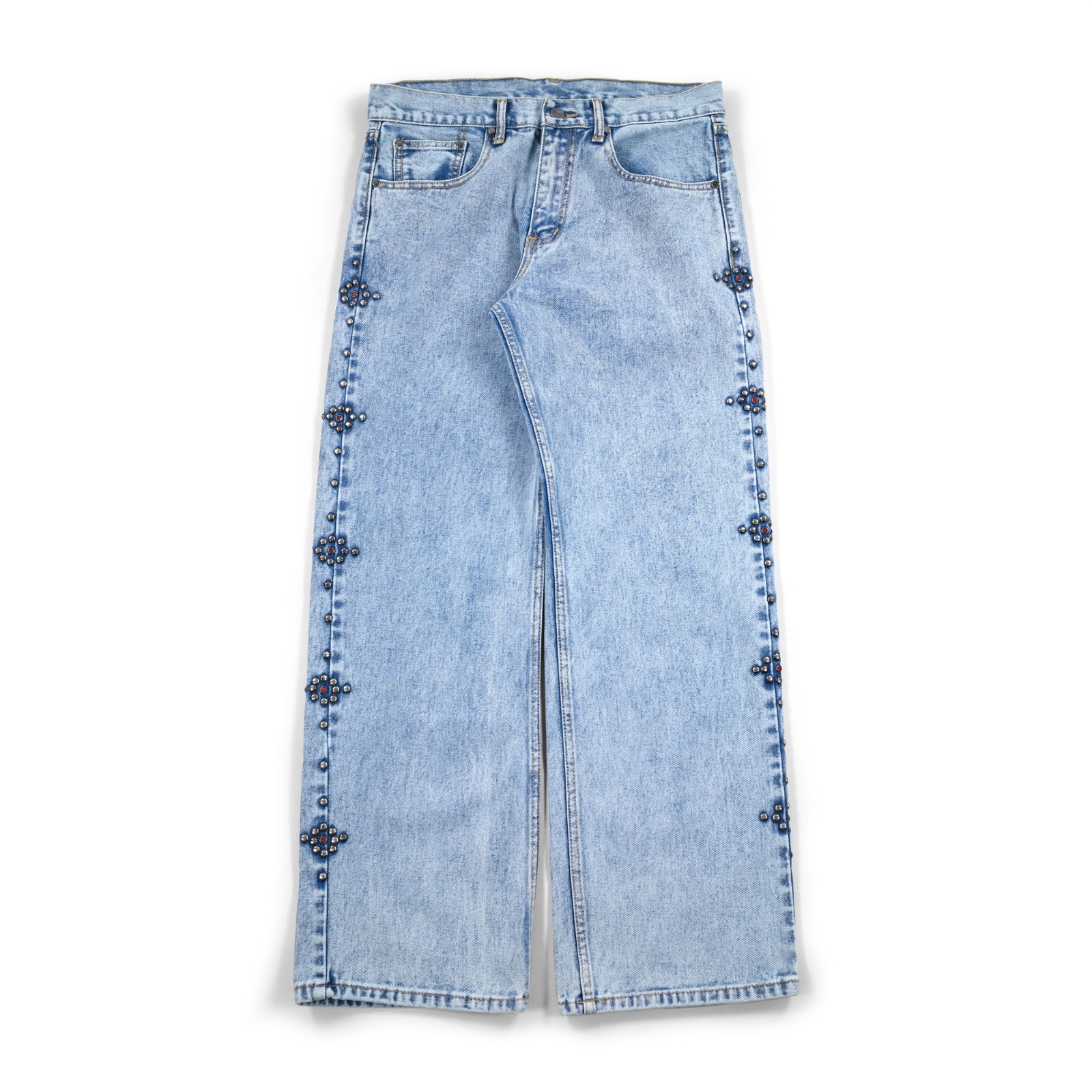 Denim Pants Diletta Studded Light Blue Thanksinsomnia