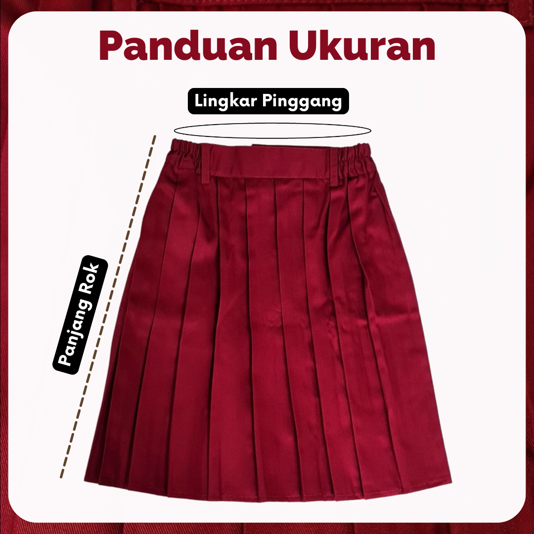 Rok Pendek Rempel SD Merah Maroon
