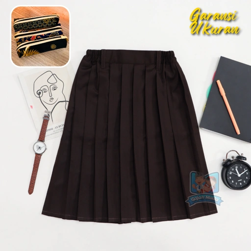 Image of Rok Pendek Rempel SD Premium Coklat Pramuka
