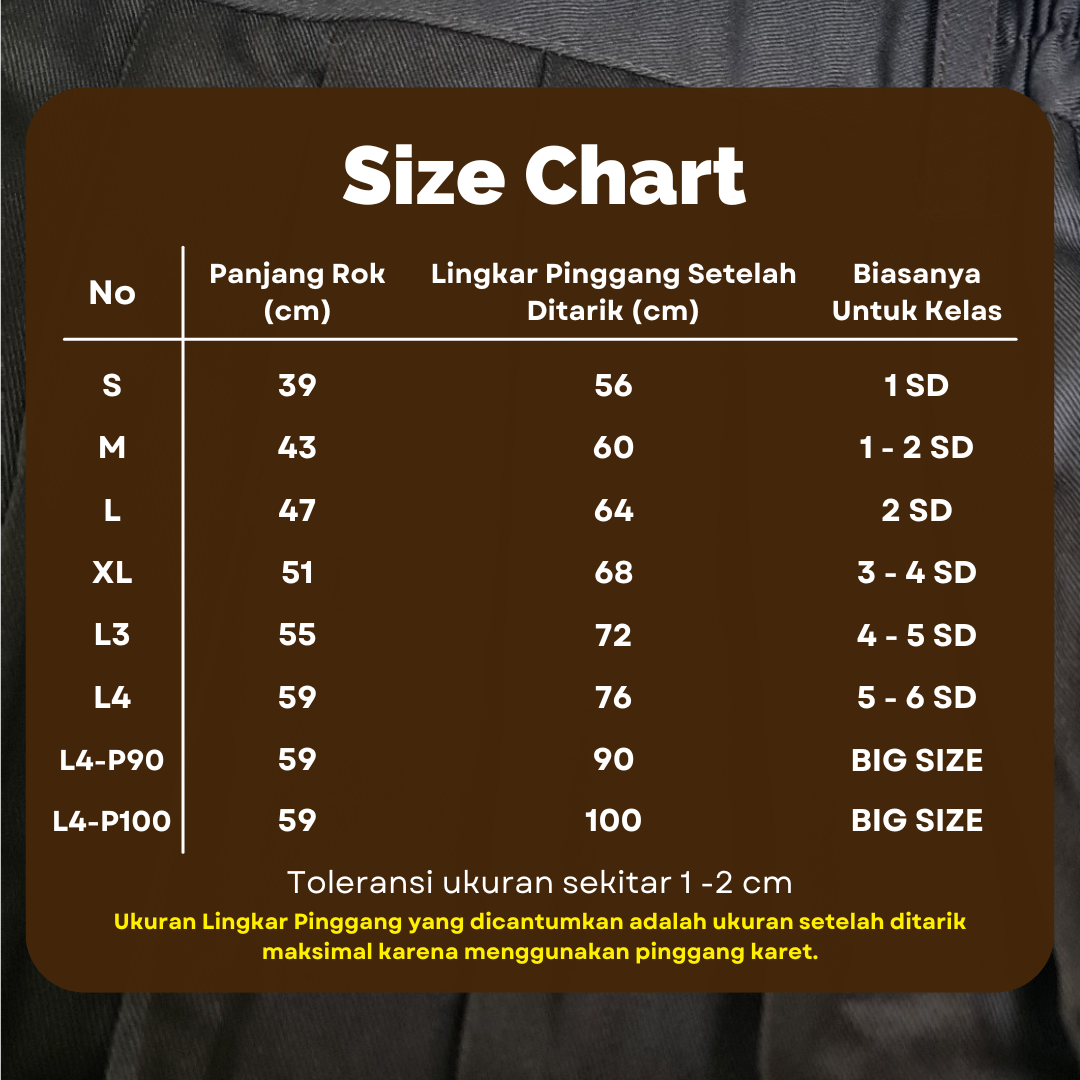 Rok Pendek Rempel SD Coklat Pramuka
