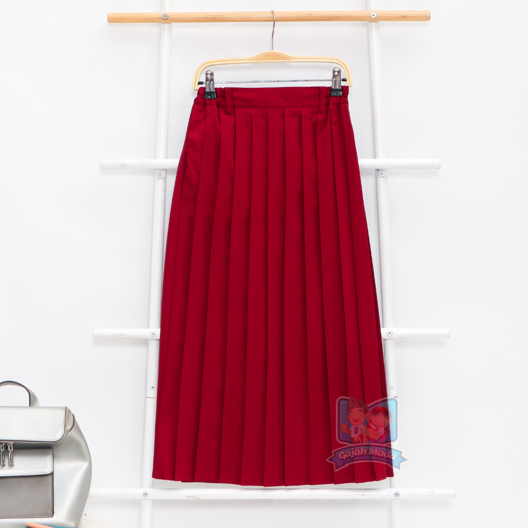 Rok Panjang Rempel SD Merah Maroon