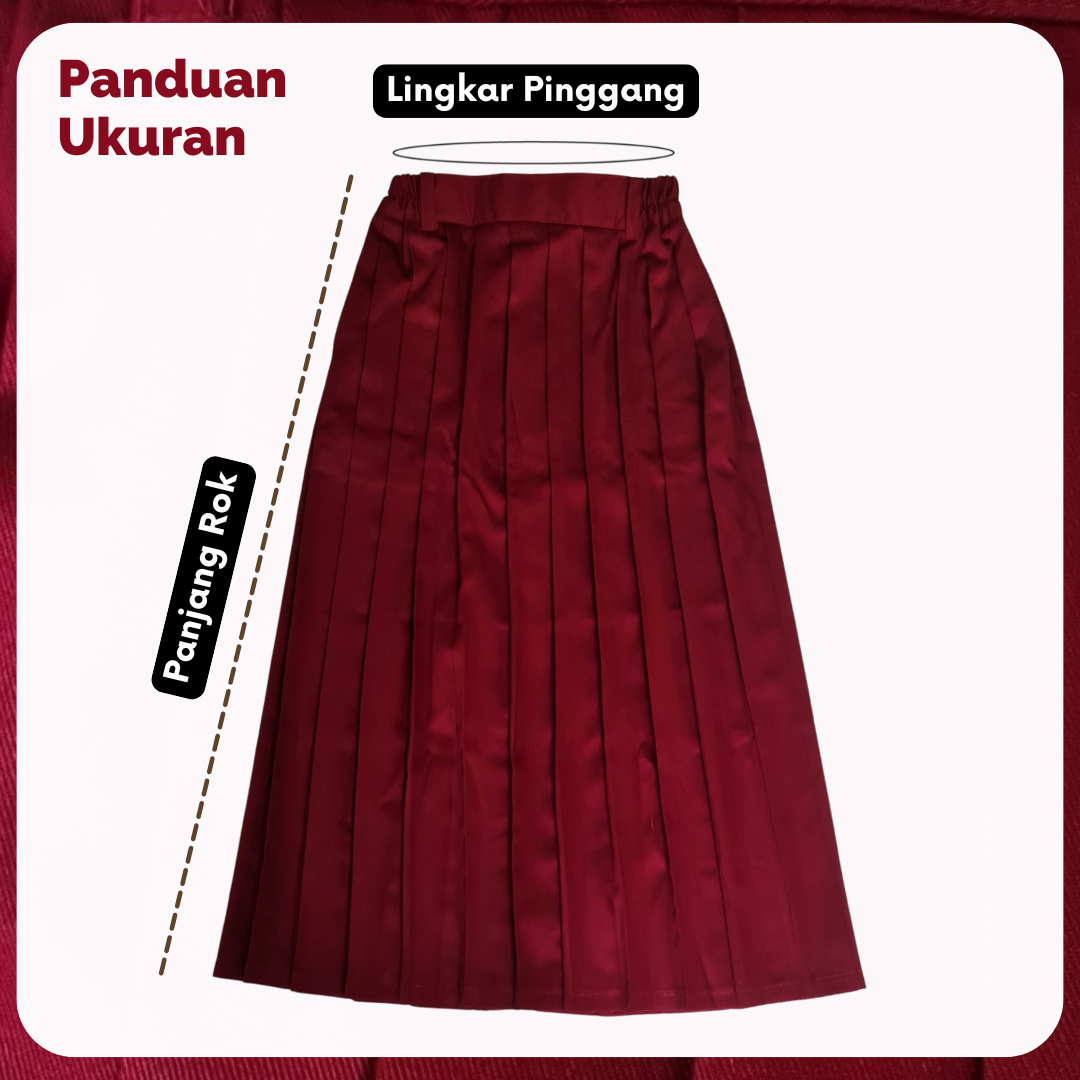 Rok Panjang Rempel SD Merah Maroon