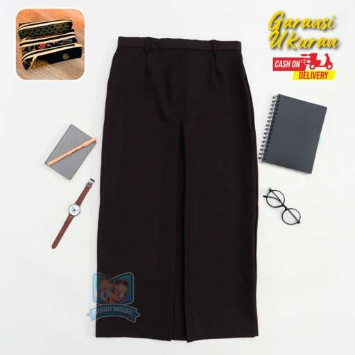 Image of Rok Span SMP SMA Pramuka Coklat Bahan Laricci Seragam Sekolah Premium - Gajah Mada Uniform