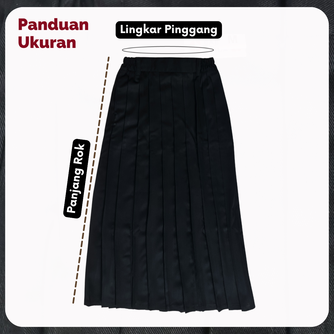 Rok Panjang Rempel SD Hitam