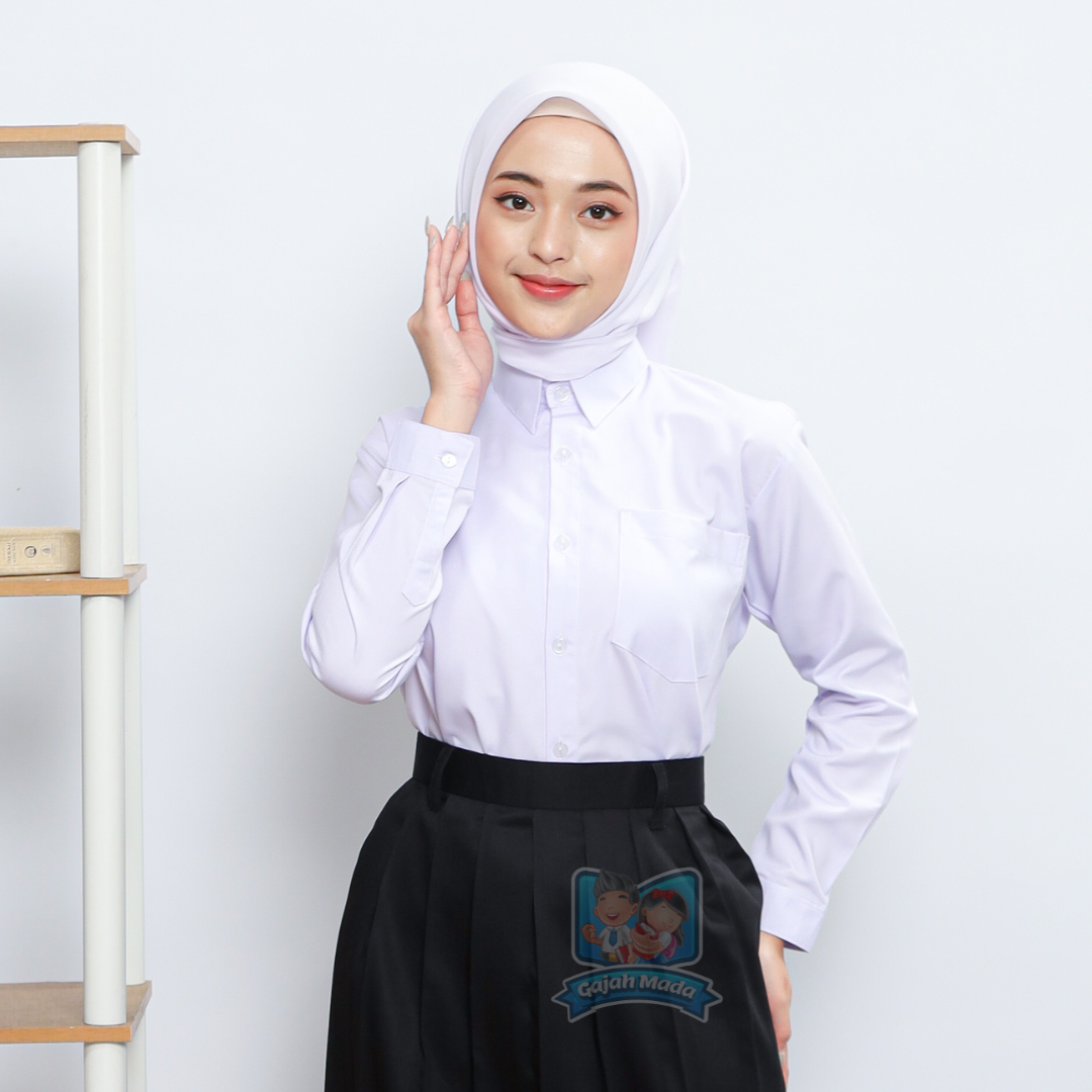Baju Putih Polos SD SMP SMA Lengan Panjang