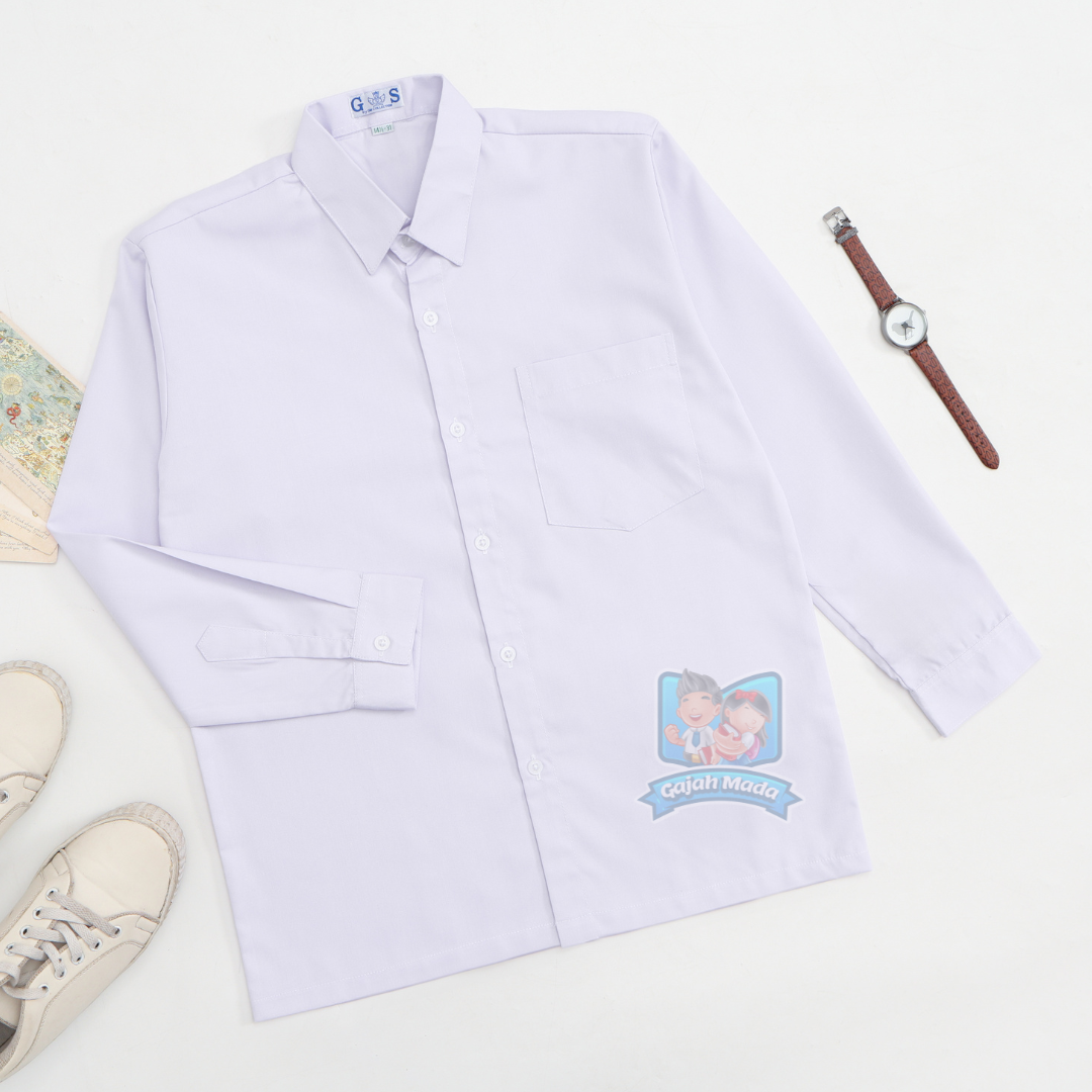 Baju Putih Polos SD SMP SMA Lengan Panjang