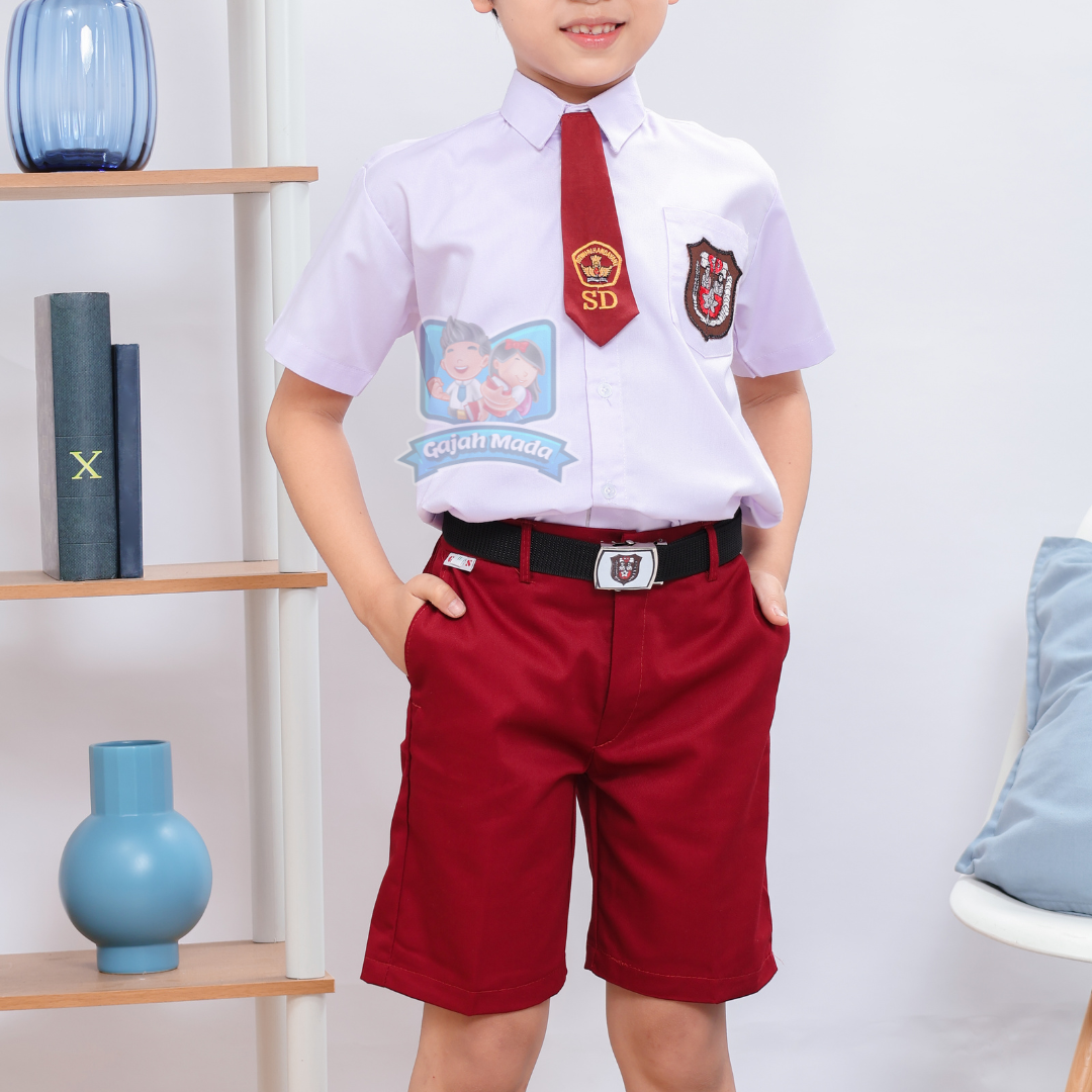 Celana Pendek SD Merah Maroon