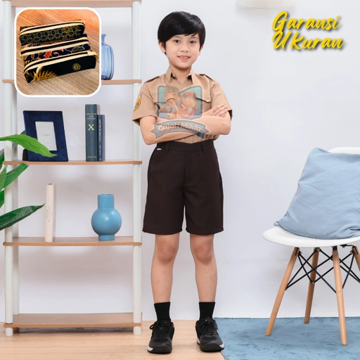 Image of Celana Pendek SD Premium Coklat Pramuka