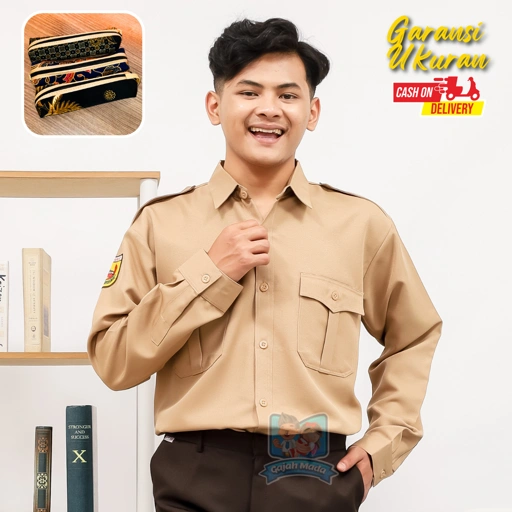 Image of Baju Pramuka Penggalang SD SMP SMA Bahan Laricci Premium Lengan Panjang - Gajah Mada Uniform