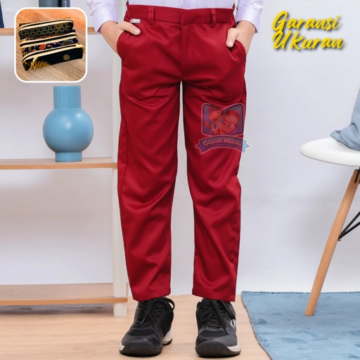 Image of Celana Panjang SD Premium Merah Maroon