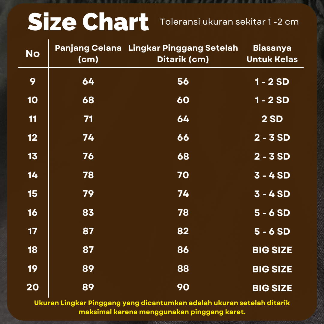 Celana Panjang SD Coklat Pramuka