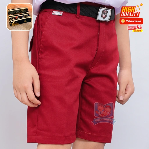 Celana Pendek SD Merah Maroon