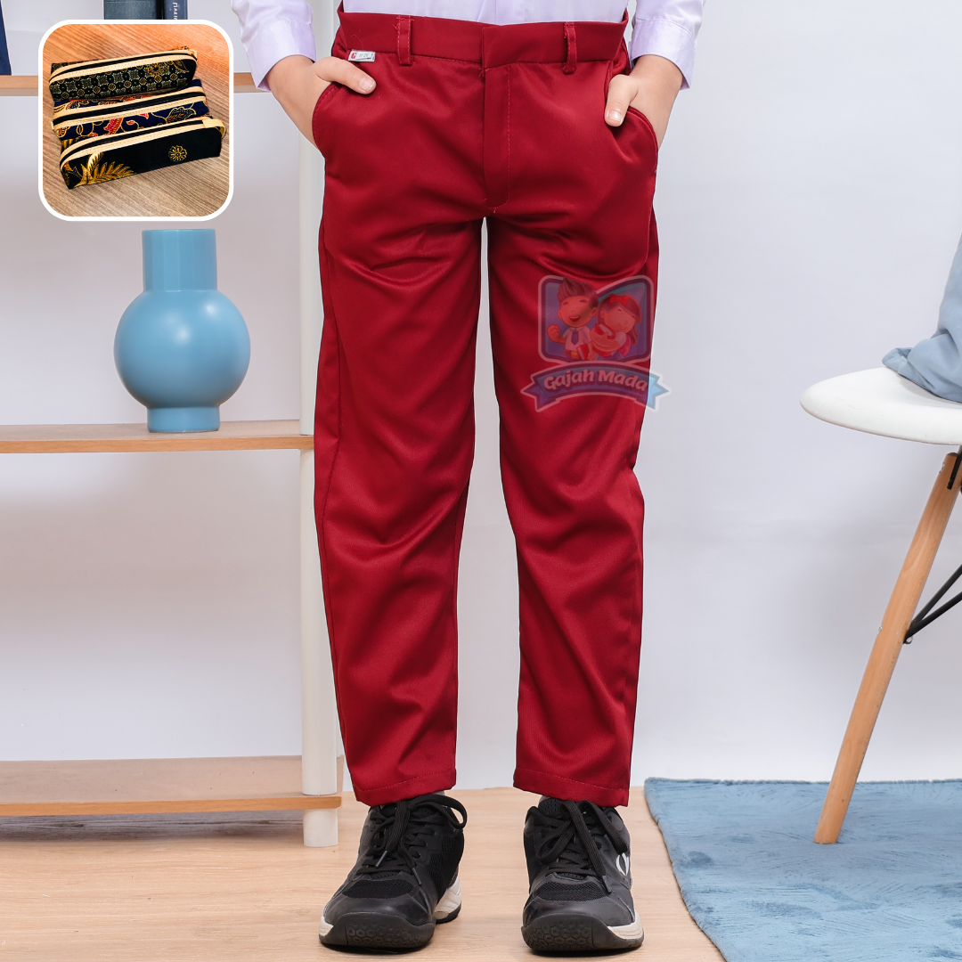 Celana Panjang SD Merah Maroon