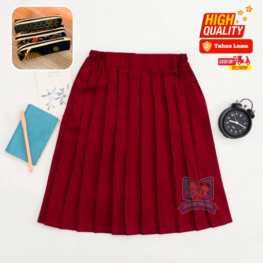 Rok Pendek Rempel SD Merah Maroon