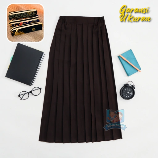 Image of Rok Panjang Rempel SD Premium Coklat Pramuka