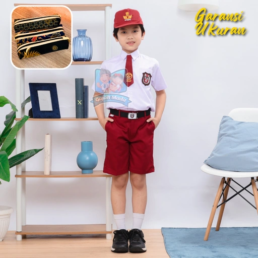 Image of Celana Pendek SD Premium Merah Maroon