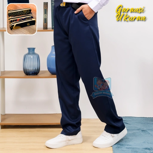 Image of Celana Panjang SMP Premium Biru Dongker