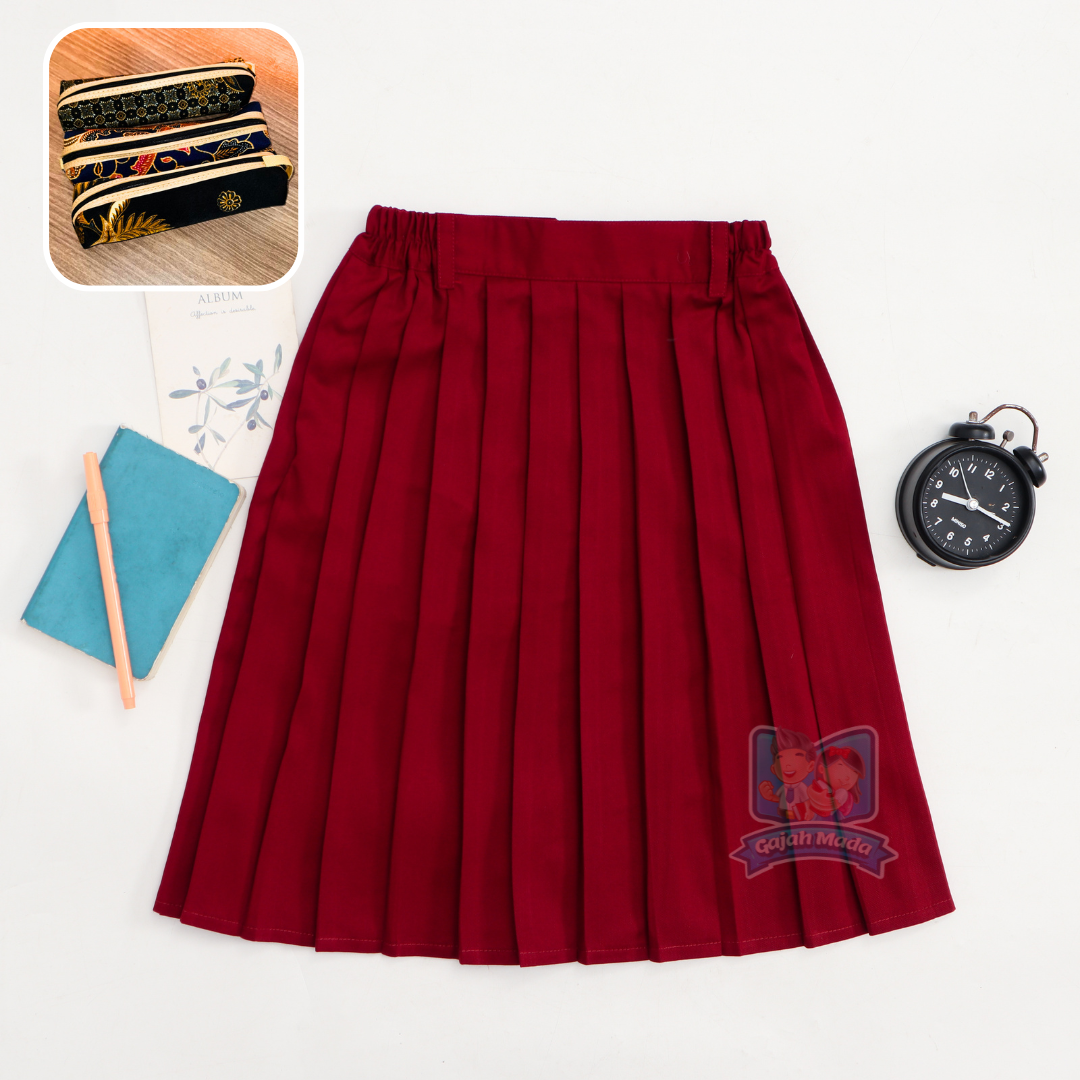Rok Pendek Rempel SD Merah Maroon