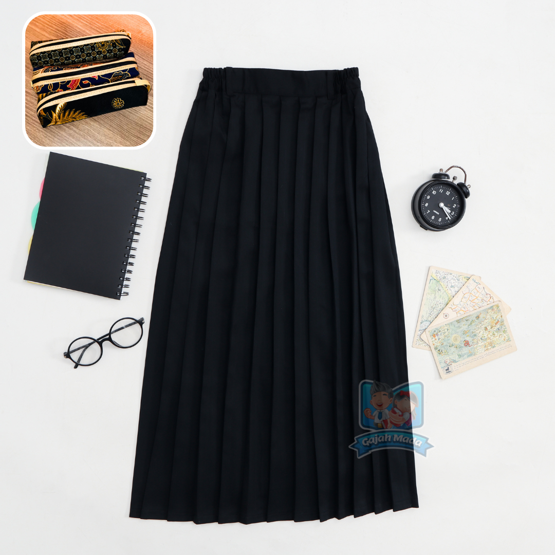 Rok Panjang Rempel SD Hitam