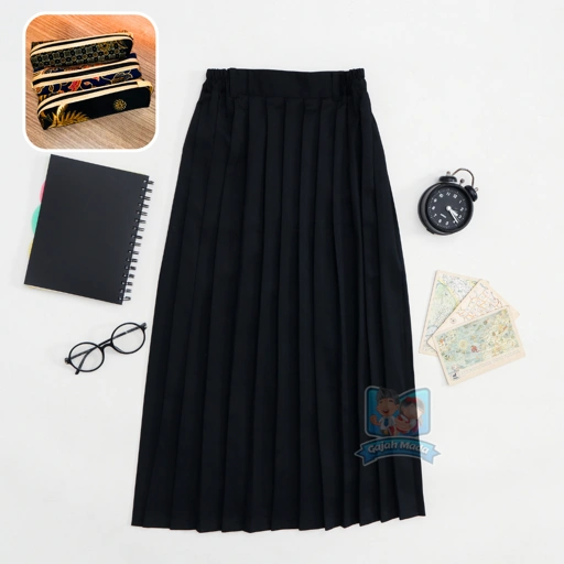 Rok Panjang Rempel SD Hitam