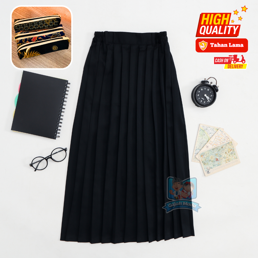 Rok Panjang Rempel SD Hitam