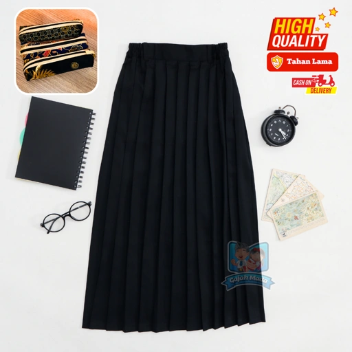 Rok Panjang Rempel SD Hitam