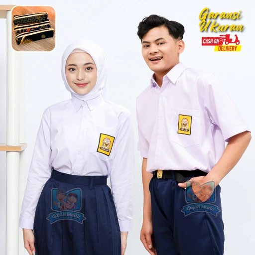 Image of Baju Putih SMP Premium Lengan Pendek Lengan Panjang