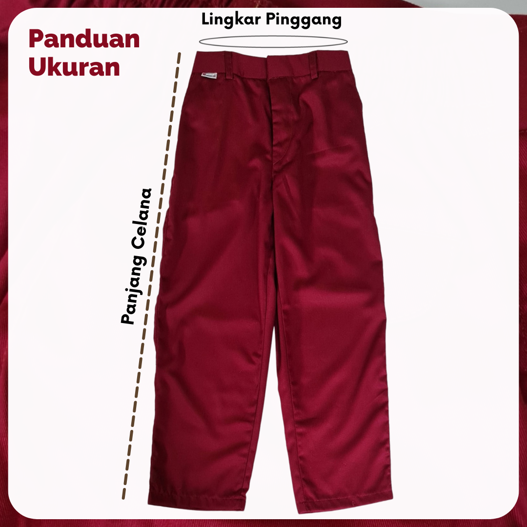 Celana Panjang SD Merah Maroon
