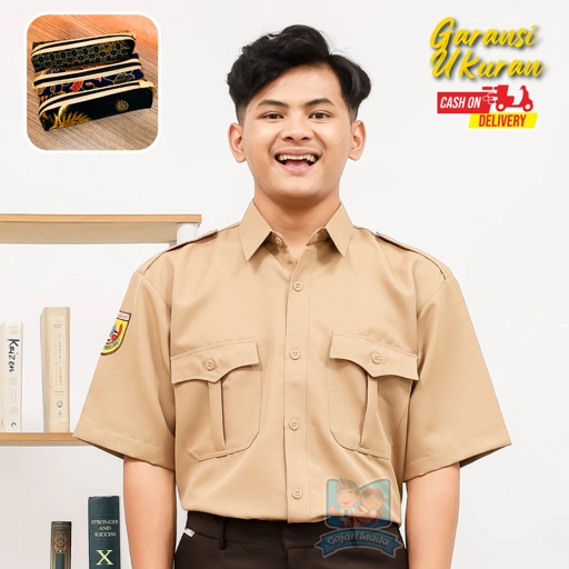 Image of Baju Pramuka Penggalang SD SMP SMA Bahan Laricci Premium Lengan Pendek - Gajah Mada Uniform