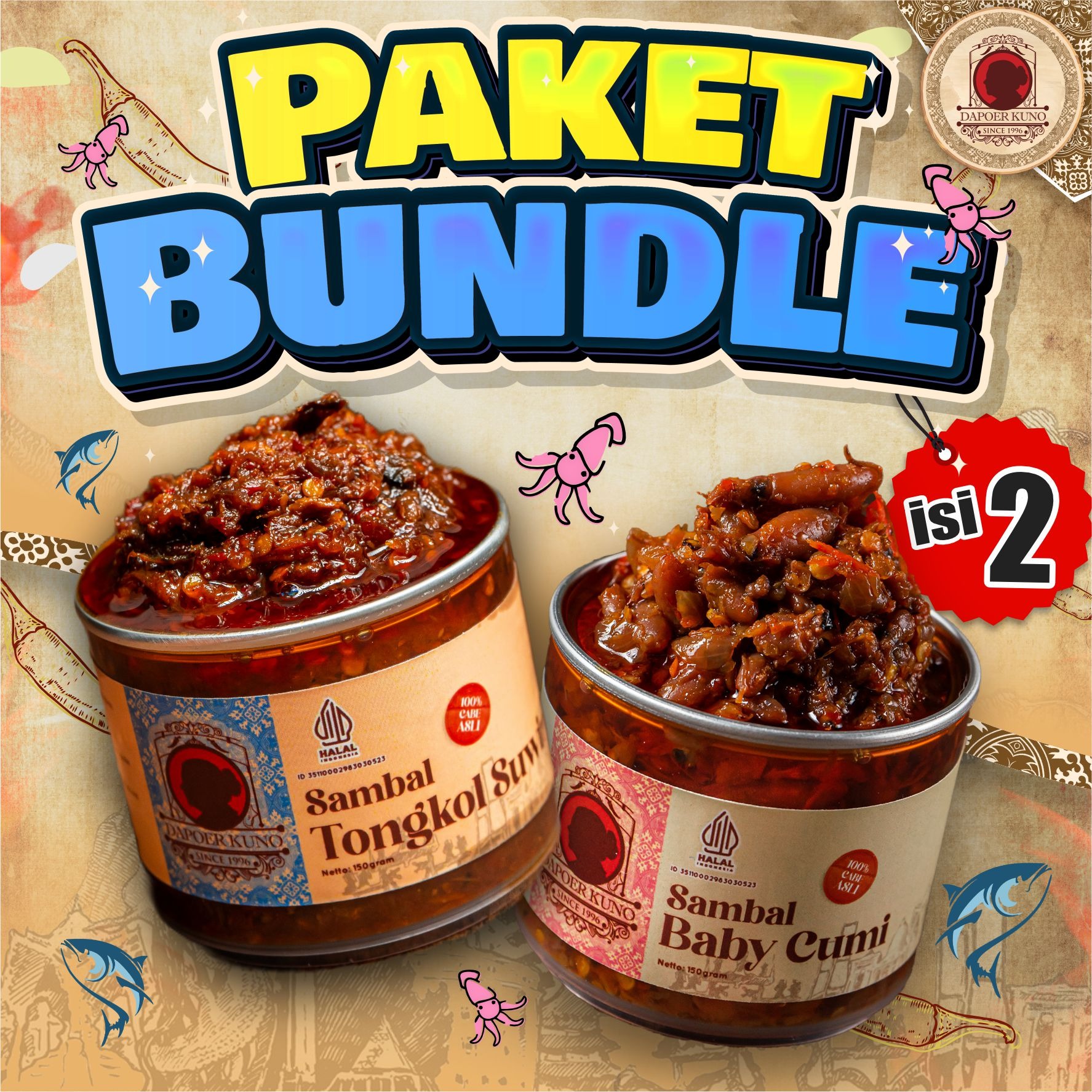 New Arrival Day] Paket Bundle Sambal DAPOER KUNO isi 2 [150 Gram x 2 Pcs]