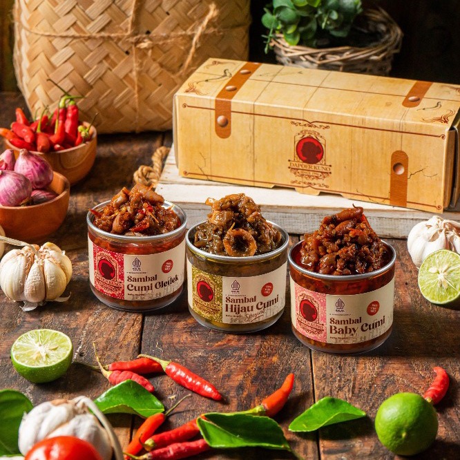 Paket Sambal Cumi Cumi an - Isi 3 DAPOER KUNO [150 Gram x 3pcs]