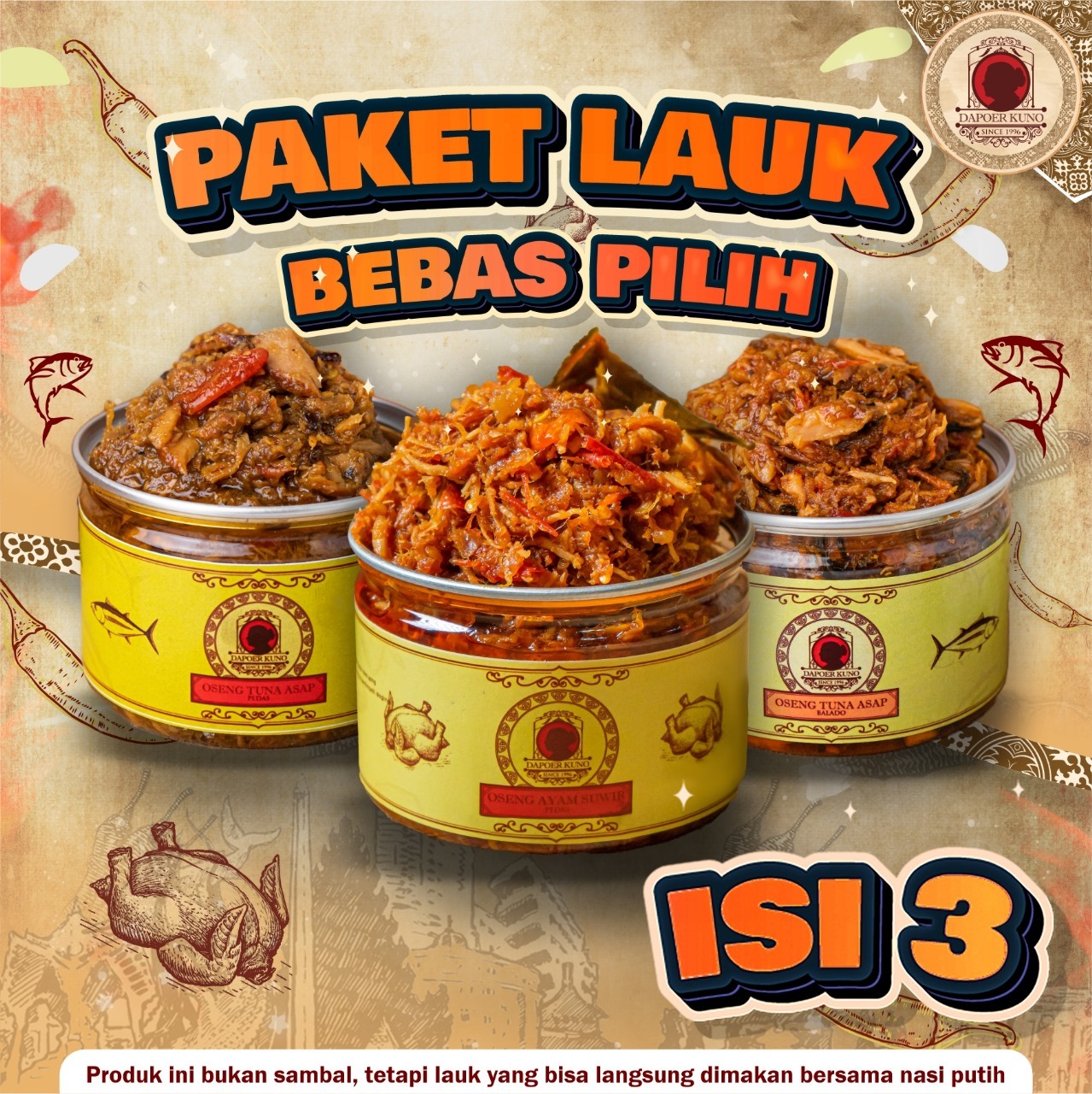 Paket Lauk - Isi 3 Bebas Pilih DAPOER KUNO
