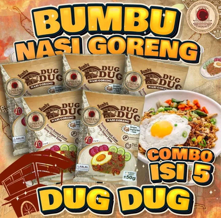 [5 Pcs] Dapoer Kuno - Bumbu Nasi Goreng Dug Dug - Termasuk Daging dan Telur