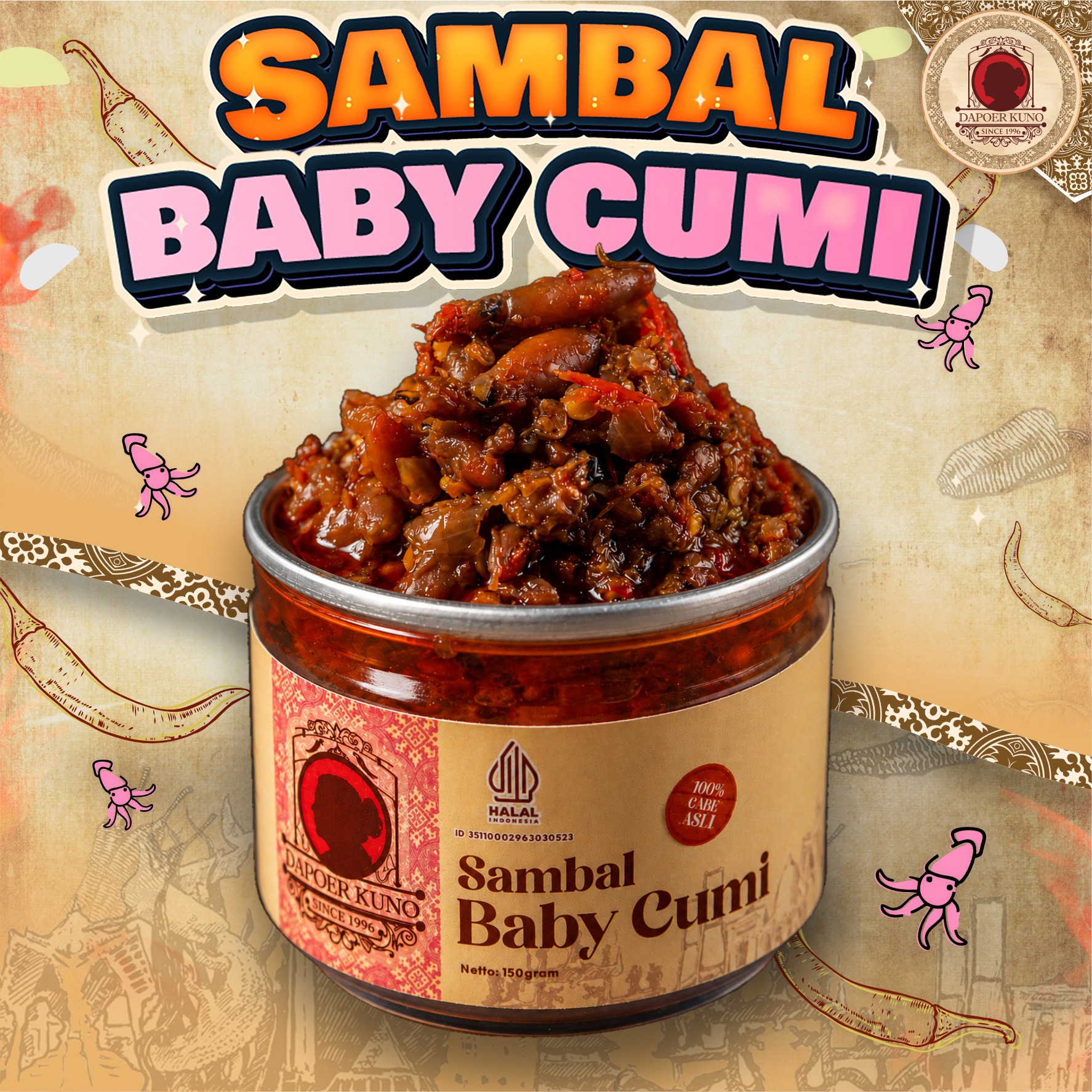 Dapoer Kuno - Sambal Baby Cumi 150gr