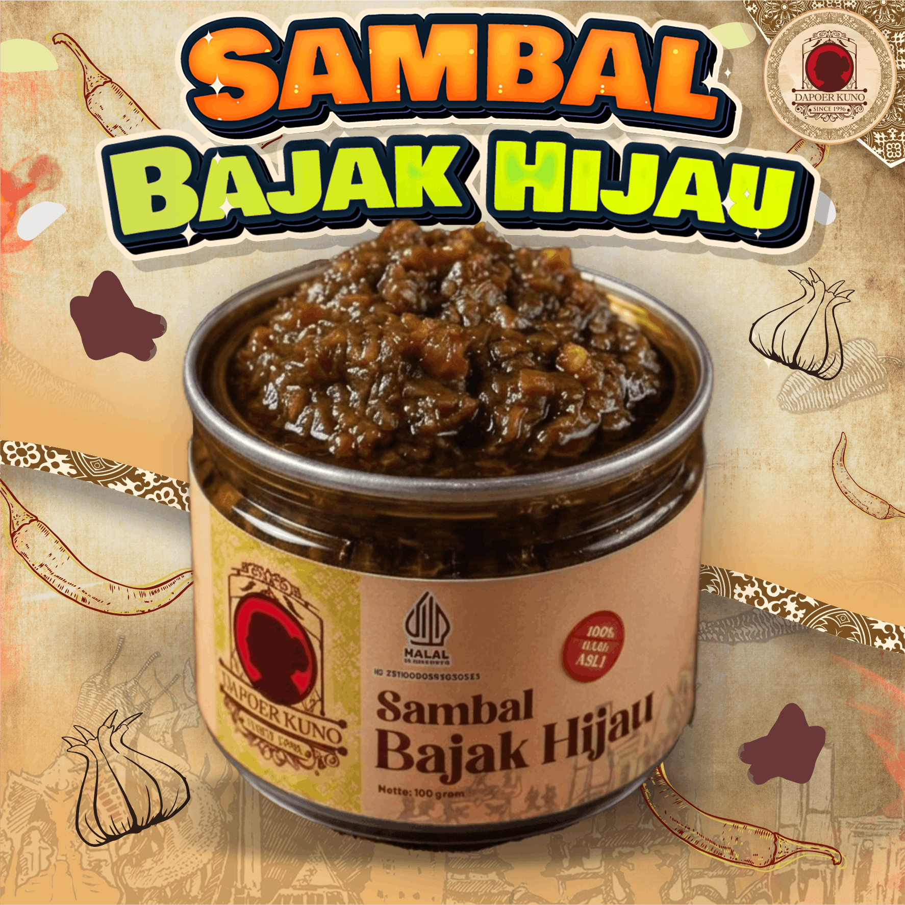 Dapoer Kuno - Sambal Bajak Hijau 150gr
