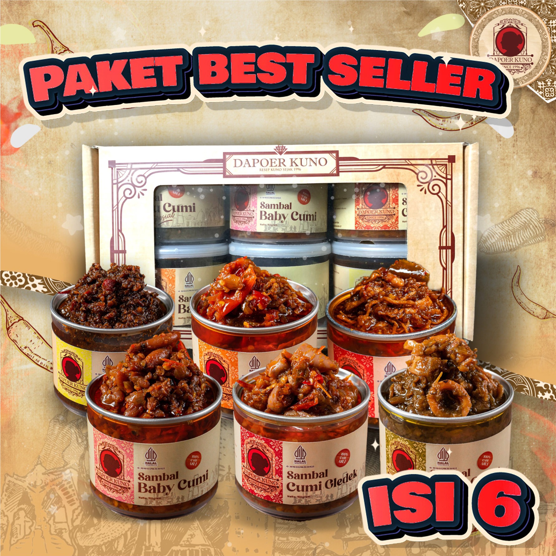 Dapoer Kuno - Paket Sambal Best Seller Isi 6