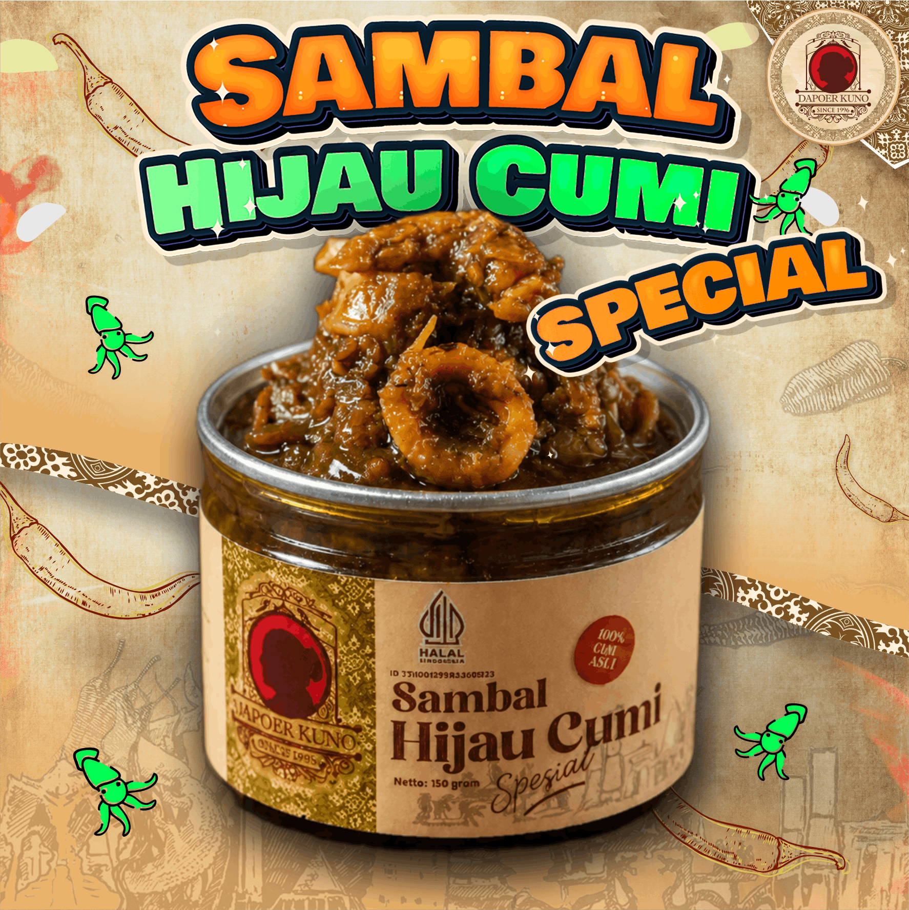 Dapoer Kuno - Sambal Hijau Cumi Spesial 150gr